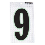 imagen de Brady 3020-9 Etiqueta de número - 9 - Negro sobre plateado - 3 pulg. x 6 pulg. - B-309