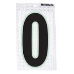 imagen de Brady 3000-0 Etiqueta de número - 0 - Negro sobre plateado - 1 1/2 in x 2 3/8 in - B-309