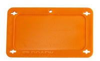 imagen de Brady 87694 Naranja Rectángulo Plástico Etiqueta en blanco para válvula - Ancho 3 pulg. - Altura 1 1/2 pulg. - B-418