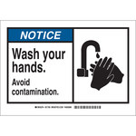 imagen de Brady B-401 Poliestireno Rectángulo Letrero de higiene personal Blanco - 14 pulg. Ancho x 10 pulg. Altura - 26521