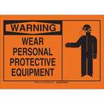 imagen de Brady B-401 Poliestireno Rectángulo Cartel de PPE Naranja - 10 pulg. Ancho x 7 pulg. Altura - 21721