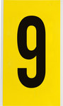 imagen de Brady 3470-9 Etiqueta de número - 9 - Negro sobre amarillo - 5 pulg. x 9 pulg. - B-498