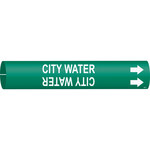 imagen de Bradysnap-On 4028-A Marcador de tubos - 3/4 pulg. to 1 3/8 pulg. - Plástico - Blanco sobre verde - B-915