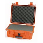 imagen de Pelican 1400 NL/WF Orange Protective Hard Case, Polypropylene, Polyurethane Foam Padding, 13.37 in x 11.62 in - 14011