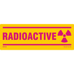 imagen de Brady B-235 Rectángulo Cartel de peligro de radiación Amarillo - 10 pulg. Ancho x 3.5 pulg. Altura - 863LS