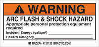 imagen de Brady 121132 Negro/Naranja sobre blanco Rectángulo Vinilo Etiqueta de arco eléctrico - Ancho 4 pulg. - Altura 2 pulg. - B-7569