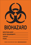 imagen de Brady B-555 Aluminio Rectángulo Letrero de peligro biológico Naranja - 7 pulg. Ancho x 10 pulg. Altura - 126642