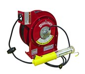 imagen de Reelcraft Industries L Series Cord Reel - 50 ft Cable Included - Spring Drive - 10 Amps - 125V - Fluorescent Light w/ Outlet - 16 AWG - L 4050 163 8