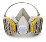 imagen de 3M 5000 Series 5203 Respirador de careta de media máscara 21573 - tamaño Mediano - Amarillo - Elastómero termoplástico - 4 puntos suspensión