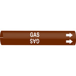 imagen de Bradysnap-On 4322-A Marcador de tubos - 3/4 pulg. to 1 3/8 pulg. - Plástico - Blanco sobre marrón - B-915