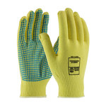 imagen de PIP Kut Gard 08-K200PD Blue/Yellow Large Cut-Resistant Gloves - ANSI A2 Cut Resistance - PVC Dotted Single Side Coating - 9.5 in Length - 08-K200PD/L