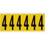 imagen de Brady 3450-4 Etiqueta de número - 4 - Negro sobre amarillo - 1 1/2 pulg. x 3 1/2 pulg. - B-498