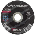 imagen de Weiler Wolverine Rueda de corte 56475 - Tipo 27 - rueda de centro hundido - 4-1/2 pulg - Óxido de aluminio - 24 - T