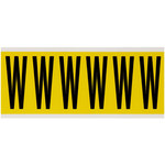 imagen de Brady 3450-W Etiqueta en forma de letra - W - Negro sobre amarillo - 1 1/2 pulg. x 3 1/2 pulg. - B-498