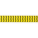 imagen de Brady 3420-3 Etiqueta de número - 3 - Negro sobre amarillo - 9/16 pulg. x 3/4 pulg. - B-498