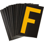 imagen de Bradylite 5000-F Etiqueta en forma de letra - F - Amarillo sobre negro - 1 3/4 pulg. x 2 7/8 pulg. - B-997