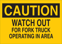 imagen de Brady B-401 Poliestireno Rectángulo Letrero de tránsito de montacargas y camiones de almacén Amarillo - 10 pulg. Ancho x 7 pulg. Altura - 22939