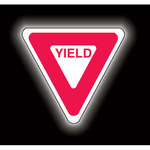 imagen de Brady B-959 Aluminio Triángulo Carteles de alto, control de tráfico y pancartas Blanco reflectante - 30 pulg. Ancho x 30 pulg. Altura - 95039
