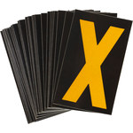 imagen de Bradylite 5000-X Etiqueta en forma de letra - X - Amarillo sobre negro - 1 3/4 pulg. x 2 7/8 pulg. - B-997