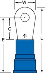 imagen de 3M Scotchlok MN6-10R/SK Azul Soldado Nailon Terminal de anillo soldado - Longitud 1.5 pulg. - Ancho 0.47 pulg. - 08272