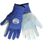 imagen de Global Glove Samurai CR900LF Azul/Blanco Extrapequeño HDPE/Cuero Grano Cuero vacuno Guantes resistentes a cortes - 816679-01243