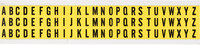 imagen de Brady 34138 Kit de etiquetas de letras - A a Z - Negro sobre amarillo - 11/32 pulg. x 1/2 pulg.