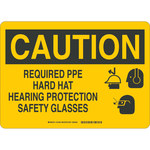 imagen de Brady B-120 Fibra de vidrio Rectángulo Cartel de PPE Amarillo - 14 pulg. Ancho x 10 pulg. Altura - Retardante de llama - 131038