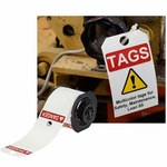 imagen de Brady B30-255-551-ANSIDA Rollo precortado de etiquetas para impresora de transferencia térmica ANSI - 3.25 pulg. x 5.75 pulg. - Poliéster - Rojo sobre blanco - B-551
