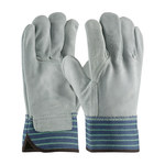 imagen de PIP 82-5044 Blue/Green Large Split Cowhide Leather Work Gloves - Wing Thumb