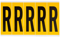 imagen de Brady 1560-R Etiqueta en forma de letra - R - Negro sobre amarillo - 1 3/4 pulg. x 5 pulg. - B-946
