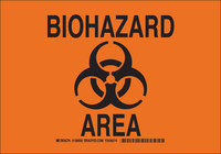 imagen de Brady B-555 Aluminio Rectángulo Letrero de peligro biológico Naranja - 10 pulg. Ancho x 7 pulg. Altura - 126648