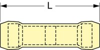 imagen de 3M Scotchlok MNG10BCX Amarillo Unido Nailon Conector trasero embutido - Longitud 1.15 pulg. - Diámetro máximo exterior de aislante 0.25 pulg. - 58692