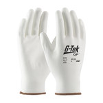 imagen de PIP G-Tek NP 33-125 White Medium Nylon Work Gloves - EN 388 1 Cut Resistance - Polyurethane Palm & Fingers Coating - 8.9 in Length - 33-125/M
