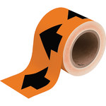 imagen de Brady 91410 Negro sobre naranja Cinta de flecha de flujo direccional - Ancho 4 pulg. - Longitud 30 yd - B-946