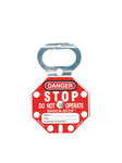 imagen de Brady Shock-Stop Blanco sobre rojo Recubierto de vinilo Acero Broche de bloqueo/etiquetado 87693 - 754476-87693