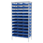 imagen de Akro-mils Shelfmax Sistema de estantería fijo AWS183630178 - Acero - 12 estantes - 36 gavetas - AWS183630178 BLUE