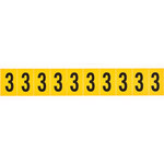 imagen de Brady 1530-3 Etiqueta de número - 3 - Negro sobre amarillo - 7/8 pulg. x 1 1/2 pulg. - B-946