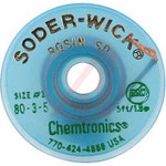 imagen de Chemtronics Soder-Wick SW18035 Trenza de desoldadura de núcleo de fundente de colofonia - Verde - 0.08 pulg. x 5 pies
