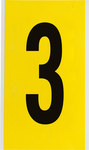 imagen de Brady 3470-3 Etiqueta de número - 3 - Negro sobre amarillo - 5 pulg. x 9 pulg. - B-498