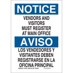 imagen de Brady B-401 Poliesterino de alto impacto Rectángulo Cartel de área restringida Blanco - 7 pulg. Ancho x 10 pulg. Altura - Idioma Inglés/Español - 125074