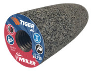 imagen de Weiler Tiger AO Óxido de aluminio Cono abrasivo - 24 grano - Accesorio Tuerca roscada - 1 1/2 pulg. longitud - Agujero Central UNC de 5/8-11 - 68303