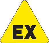 imagen de Brady Negro sobre amarillo Etiqueta de peligro de incendio 60200 - Texto Imprimido = EX - 754476-60200