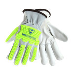 imagen de West Chester Protective Gear 997KB White/Hi-Vis Green XS Grain Cowhide Leather Driver's Gloves - Keystone Thumb - 9.5 in Length - 997KB/XS
