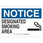 imagen de Brady B-302 Poliéster Rectángulo Cartel del área de fumadores - 10 pulg. Ancho x 7 pulg. Altura - Laminado - 132009
