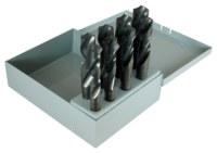 imagen de Cle-Force 1680 Reduced Shank Drill Set C69039 - Right Hand Cut - Radial 118° Point - Steam Oxide Finish - Spiral Flute - High-Speed Steel