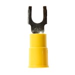 imagen de 3M Highland BFV10-10Q Yellow Locking Butted Vinyl Butted Fork & Spade Terminal - 1.03 in Length - 0.32 in Wide - 0.32 in Fork Width - #10 Stud - 59987