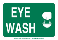 imagen de Brady B-555 Aluminio Rectángulo Cartel de lavado de ojos y ducha Verde - 14 pulg. Ancho x 10 pulg. Altura - 122362