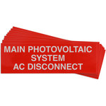 imagen de Brady 149846 Blanco sobre rojo Rectángulo Acrílico Etiqueta de sistema de paneles solares - Ancho 6.5 pulg. - Altura 1 pulg. - B-921