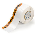 imagen de Brady THTEL-25-483-1-WA Rollo de etiquetas troqueladas para impresoras - 6 pulg. x 4 pulg. - Poliéster - Negro/Rojo sobre blanco - B-483