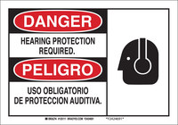 imagen de Brady B-555 Aluminio Rectángulo Cartel de PPE Blanco - 10 pulg. Ancho x 7 pulg. Altura - Idioma Inglés/Español - 125109